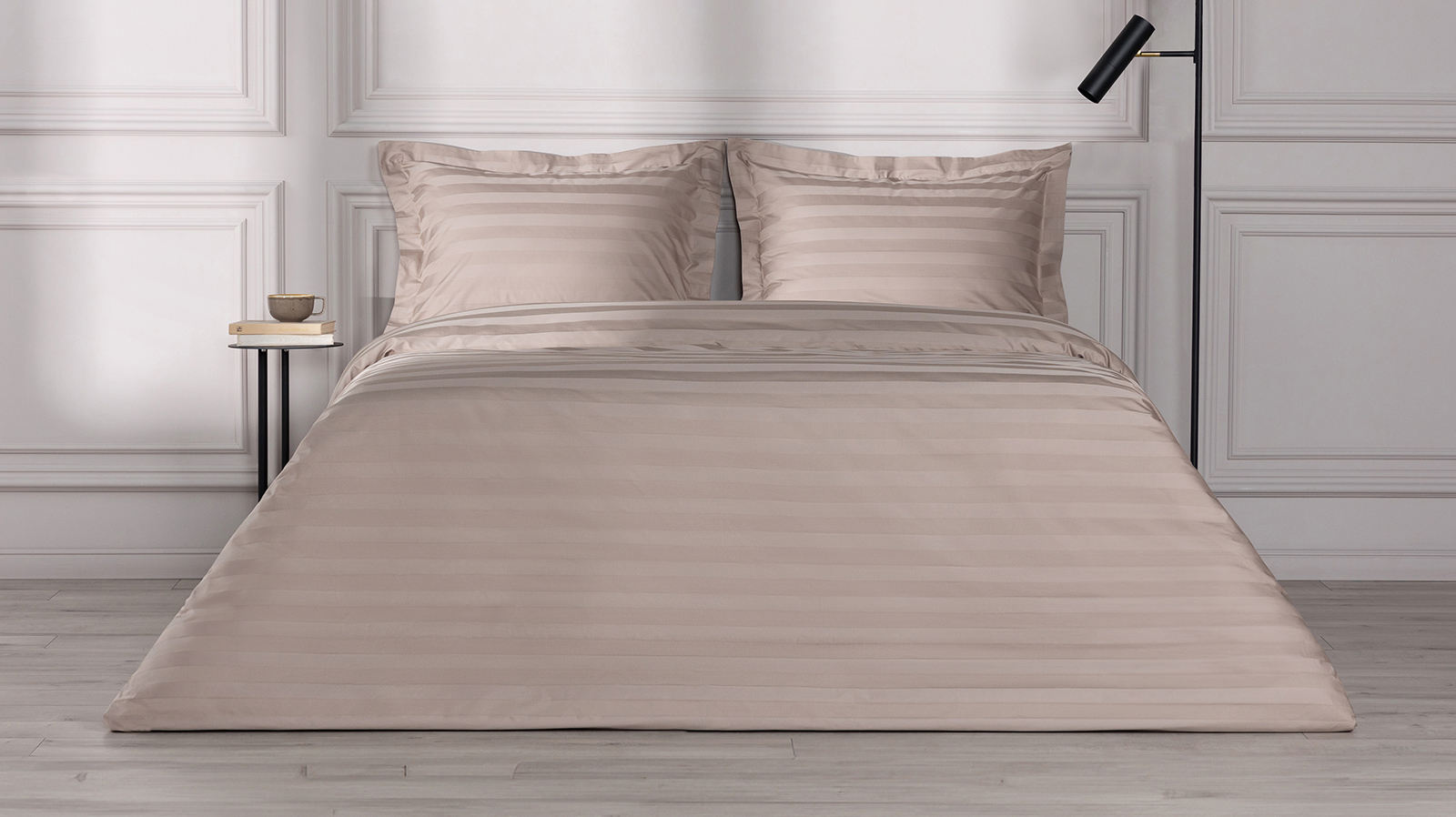 Постельное белье Askona Comfort Stripe 2.0 (односп.), цвет: Кремовый 140x205, без простыни в мебель-центре Озерцо