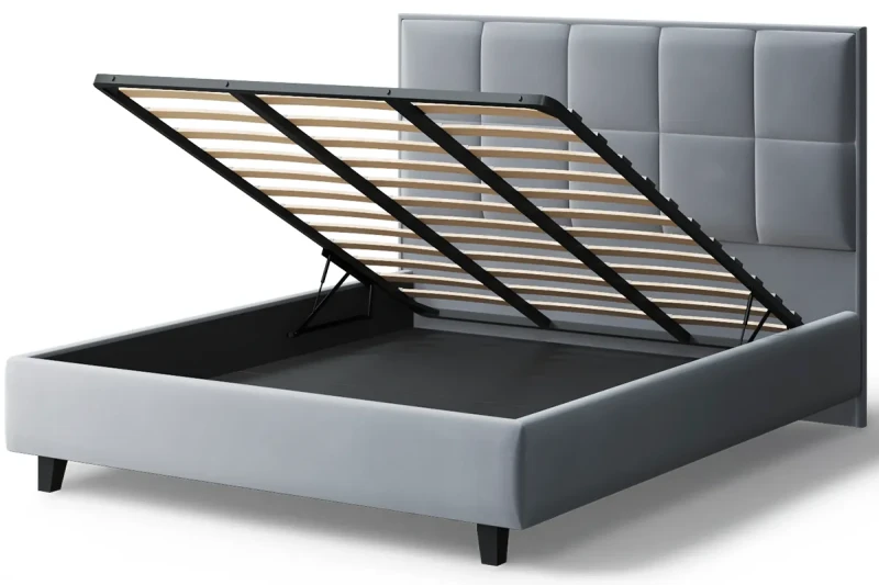 Кровать на опоре Велла с подъемым мех-ом и бельев. ящ 160х200 (Neo 25 / Серый) - купить в Озерце