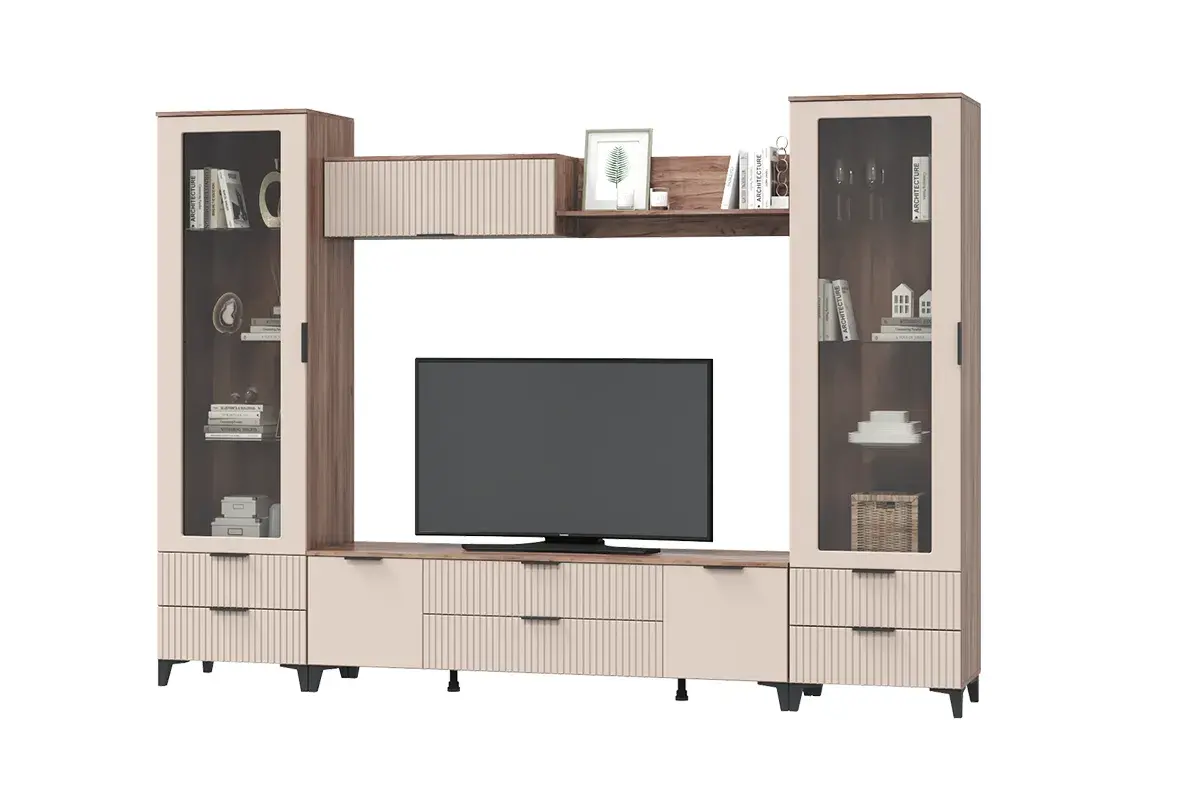 Набор мебели для гостиной Тоскана №3 (Дуб Табачный/Бисквит) — Мебель-центр Озерцо