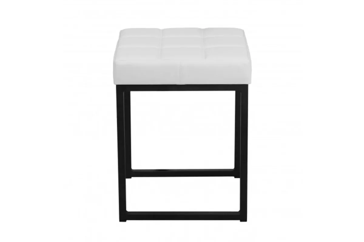 Табурет Лофт Комфорт каркас черный муар, экокожа (Экотекс 3002 белый) СРП 904 - купить в Озерце