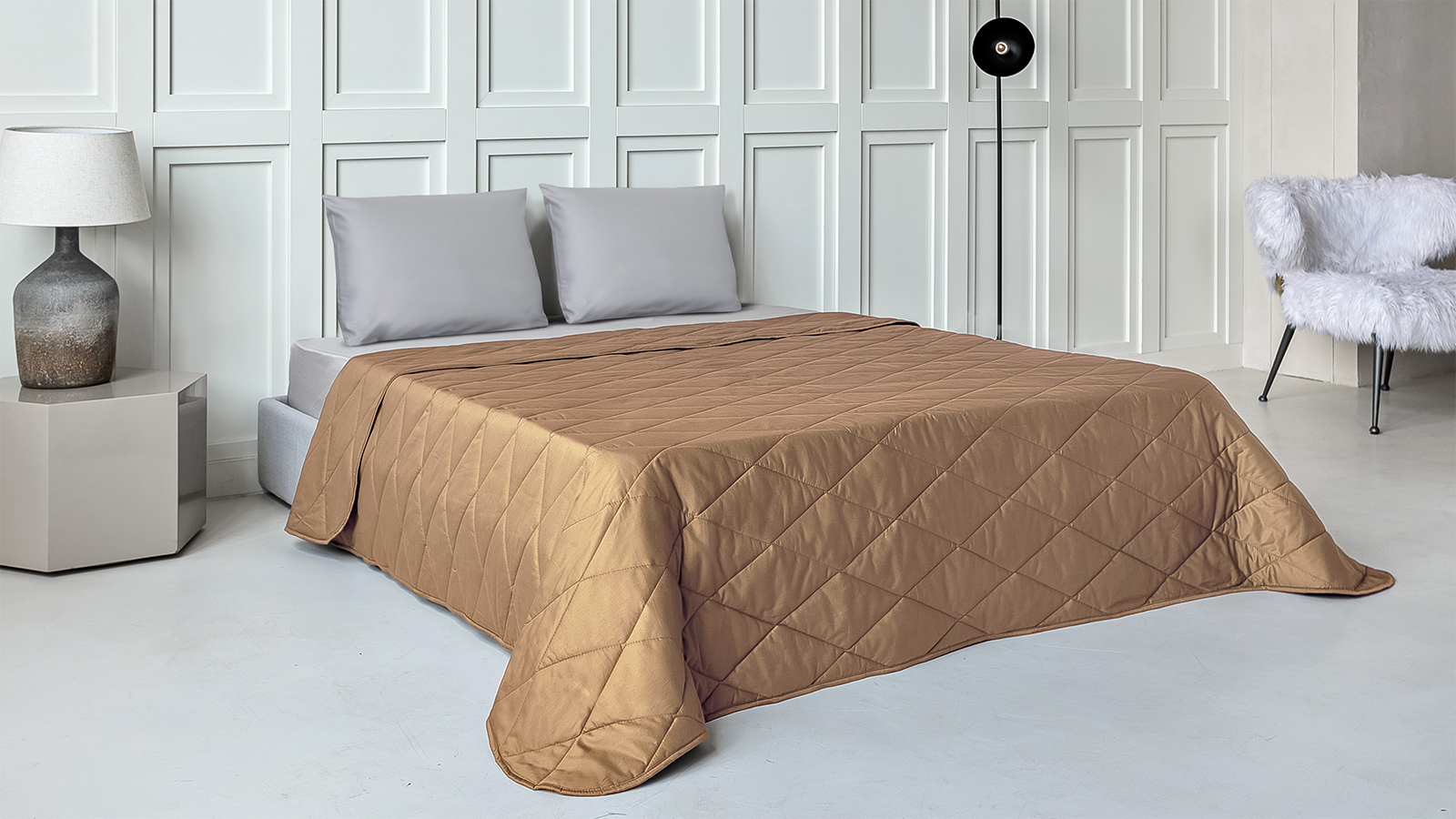 Покрывало хлопковое Askona Cotton Sateen, цвет: Охра 220x240 в мебель-центре Озерцо