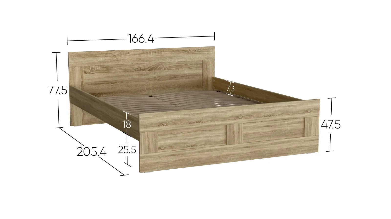 Кровать Istra Pro Сонома 160x200 - купить в Озерце
