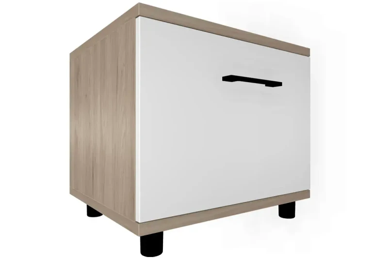 Тумба ТБ-5036-ГС-БГ (Гикори Джексон Светлый/Белый Бриллиант Глянцевый) — Мебель-центр Озерцо