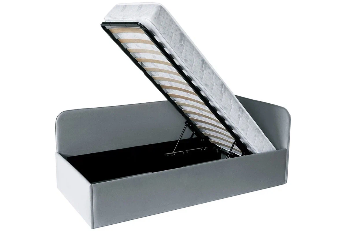Кровать угловая Джеки с ПМ (122) 90х200 (Светло-серый/Newtone light grey) - купить в Озерце