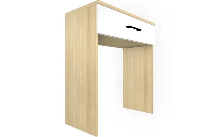 Стол туалетный СТ-5003-АС-БГ (Ясень Асахи/Белый Бриллиант Глянцевый) — Мебель-центр Озерцо