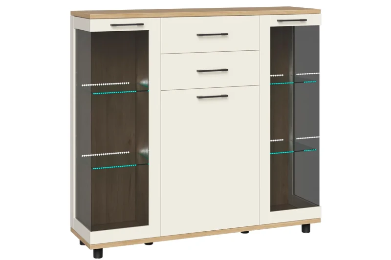 Тумба ТБ-5000-ГС-КГ (Гикори Джексон Светлый/Кашемир Глянцевый) — Мебель-центр Озерцо