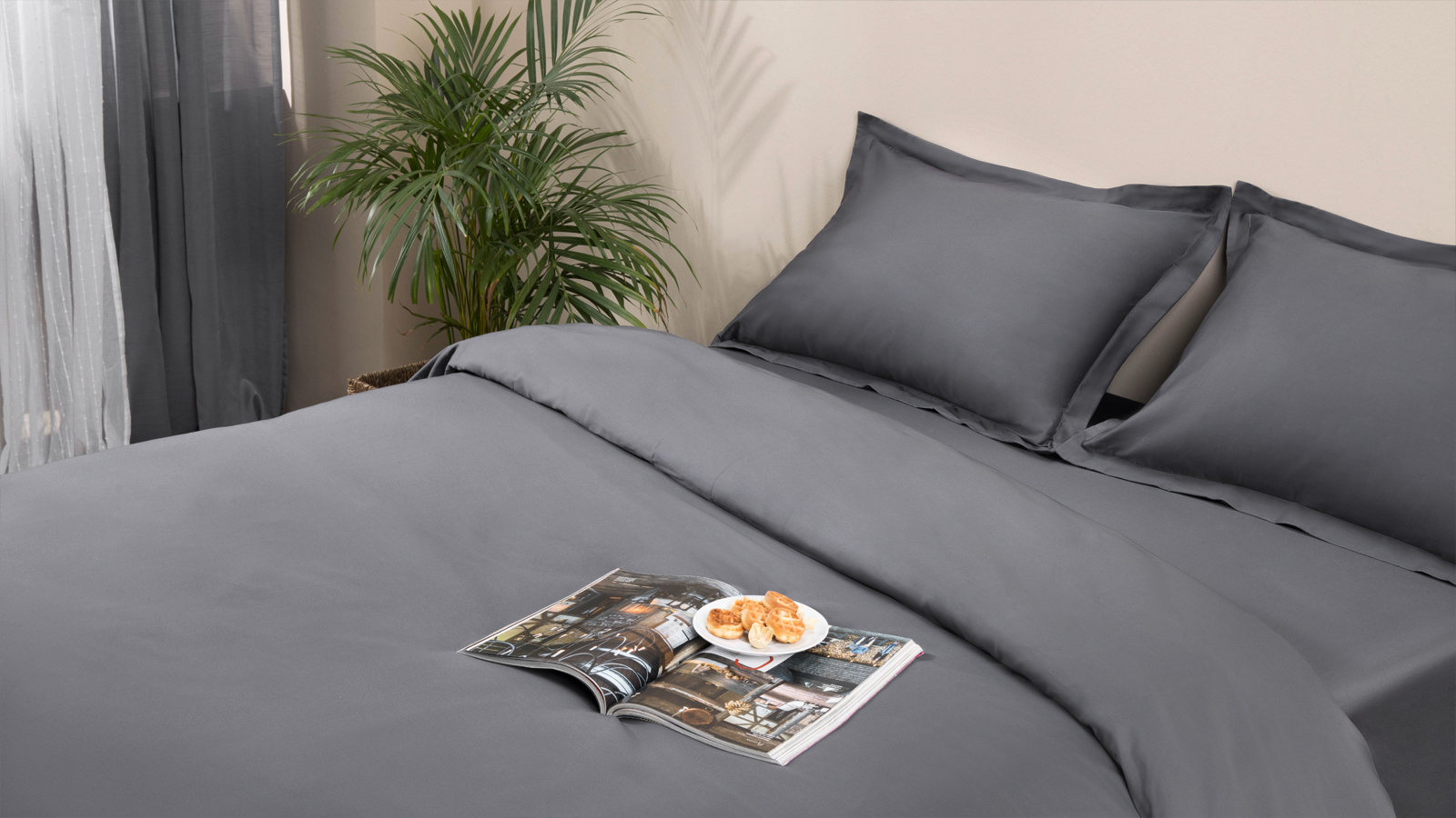 Постельное белье Askona Home, цвет Графит 200x220, без простыни в мебель-центре Озерцо