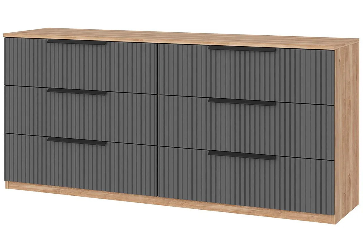 Спальный гарнитур Астория №2 / без кровати (Дуб кастелло медовый / Графит софт) - купить в Озерце