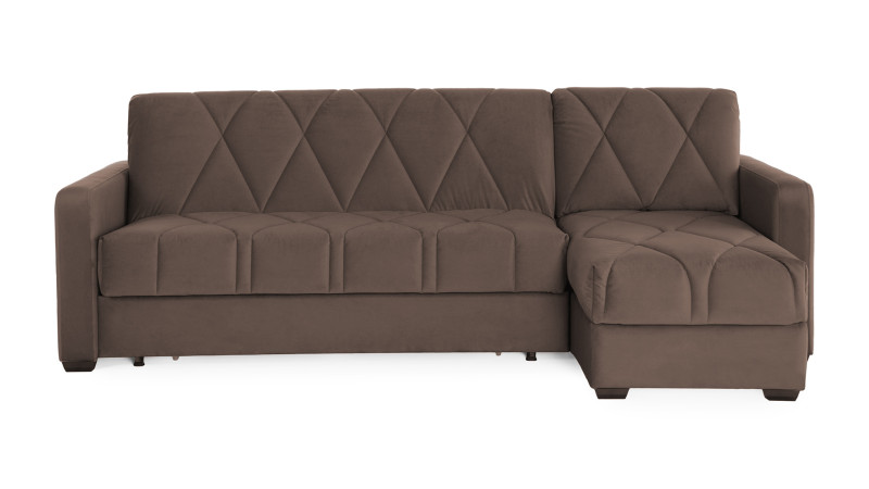 Диван угловой Domo Pro стежка ромб, ткань Sky Velvet 02 140x216 — купить в Озерце