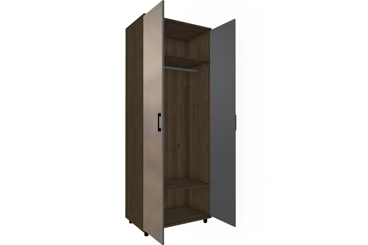 Шкаф для одежды и белья ШК-5004-ГТ-АМ (Гикори Джексон Темный/Антрацит Матовый) в мебель-центре Озерцо