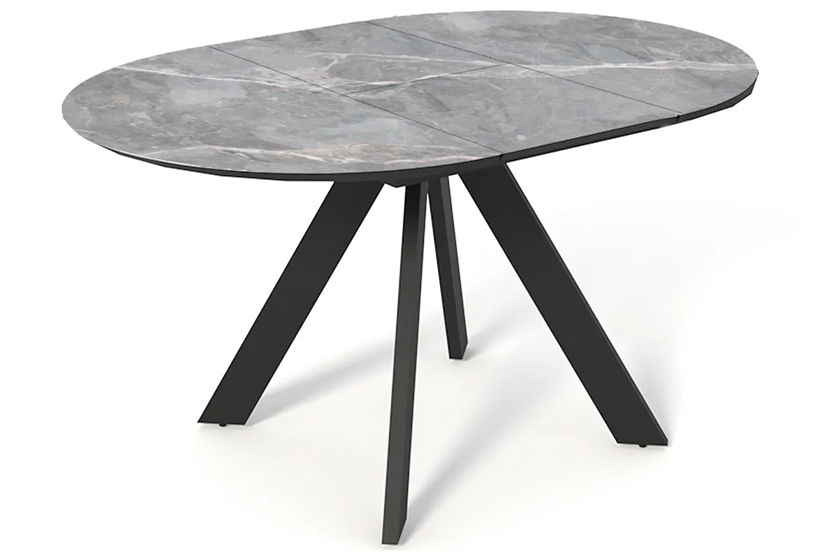 Стол обеденный Бонжур d 1000 (вставка 400/Бабочка) (Керамика FNZ9206050 LARKA GREY/МДФ Черный кварц/Черная) - купить в Озерце