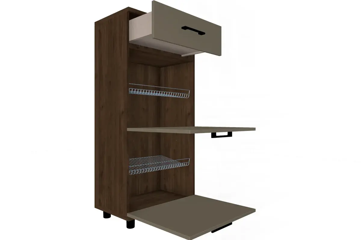 Прихожая Грейс комплект 9 (Гикори Джексон Темный/Латте Матовый) — Мебель-центр Озерцо