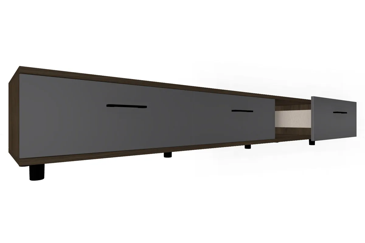 Тумба ТБ-5071-ГТ-АМ (Гикори Джексон Темный/Антрацит Матовый) — Мебель-центр Озерцо