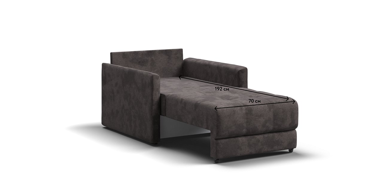 Босс Лофт кресло-кровать Велюр Алькантара серый — купить в Озерце