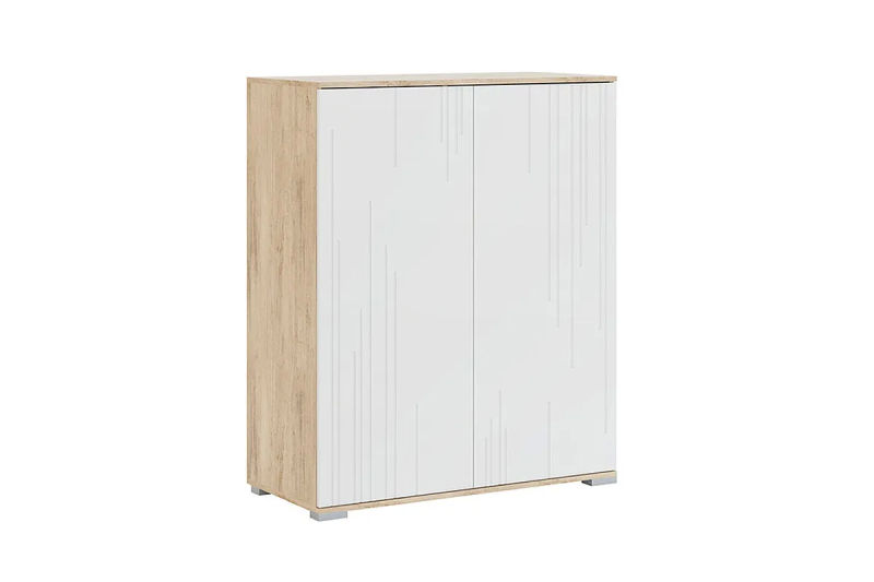 Шкаф низкий Лайн 4 ватервуд/белый в мебель-центре Озерцо