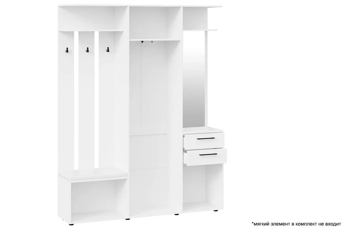 Набор мебели для прихожей Витра Тип 2 (Белый ясень) — Мебель-центр Озерцо