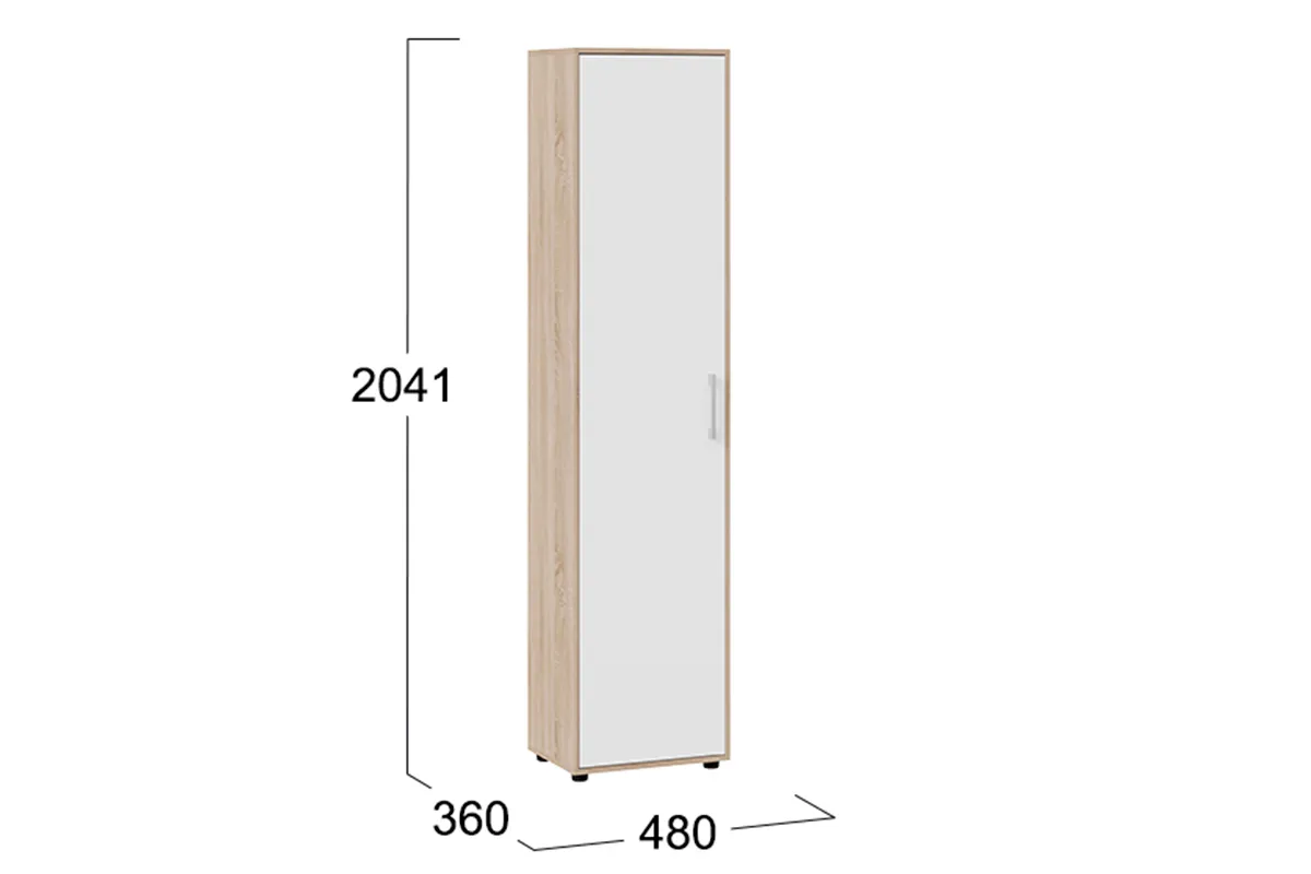 Шкаф Витра тип 1 (Дуб сонома/Белый ясень) в мебель-центре Озерцо