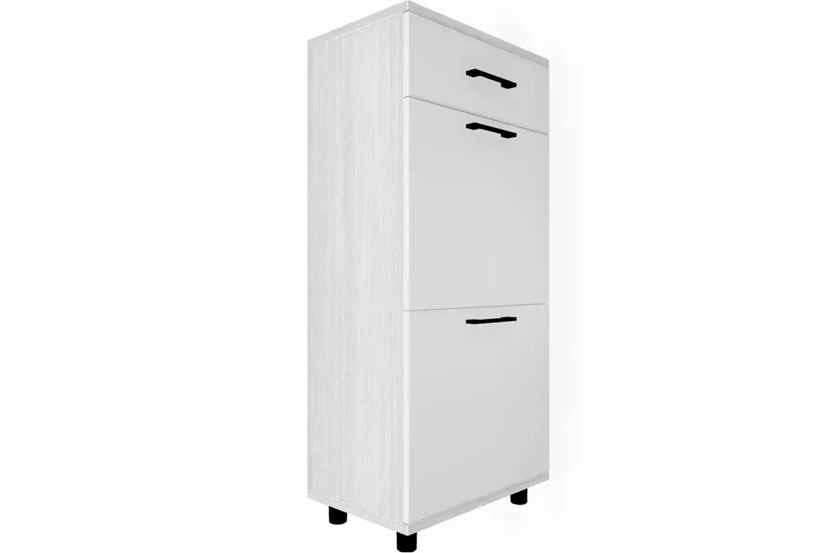 Прихожая Грейс комплект 8 (Снежный Ясень/Белый Бриллиант Глянцевый) — Мебель-центр Озерцо