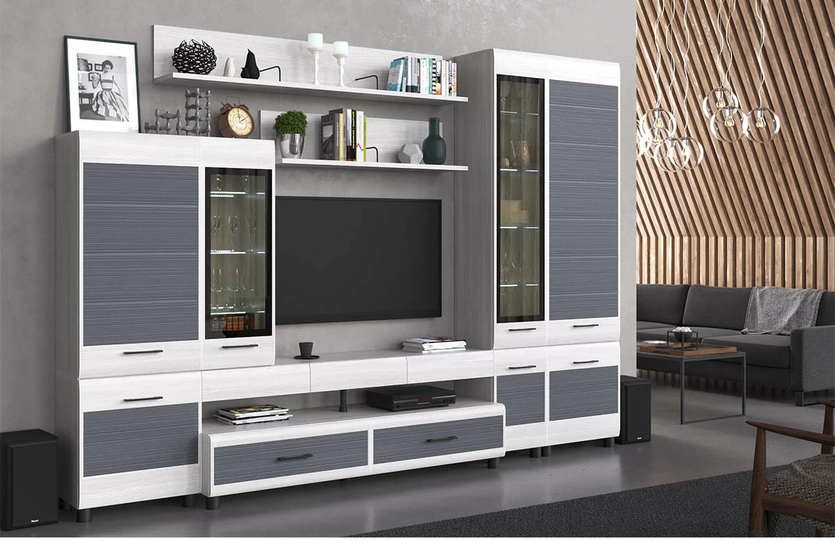 Шкаф ШК-2643 (Снежный Ясень-фасад Серый) в мебель-центре Озерцо