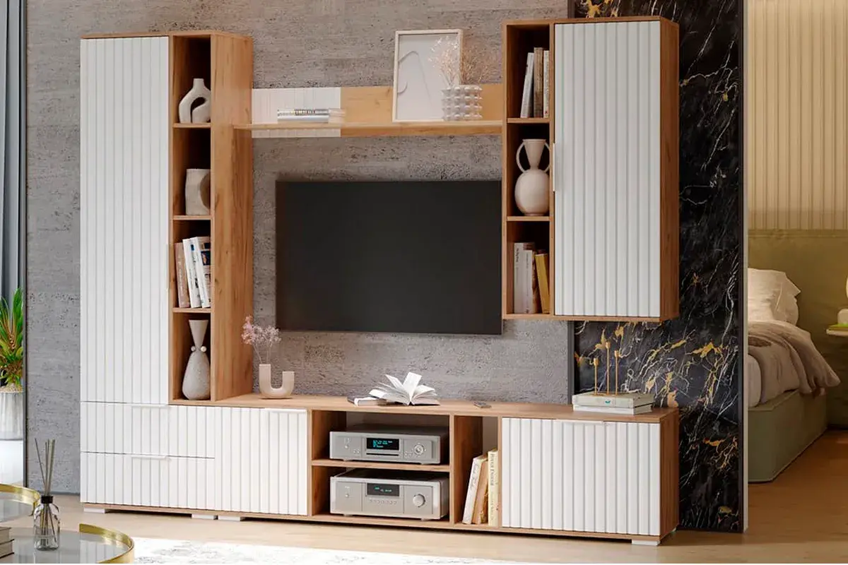 Шкаф настенный Хилтон (Дуб крафт золотой/Белый матовый) в мебель-центре Озерцо