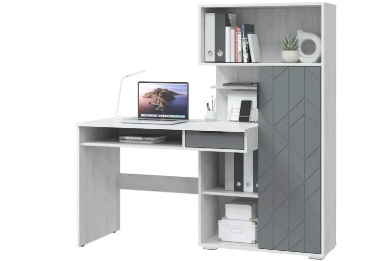 Стол компьютерный Бэйсик (Ясень анкор/Смоки софт) — Мебель-центр Озерцо