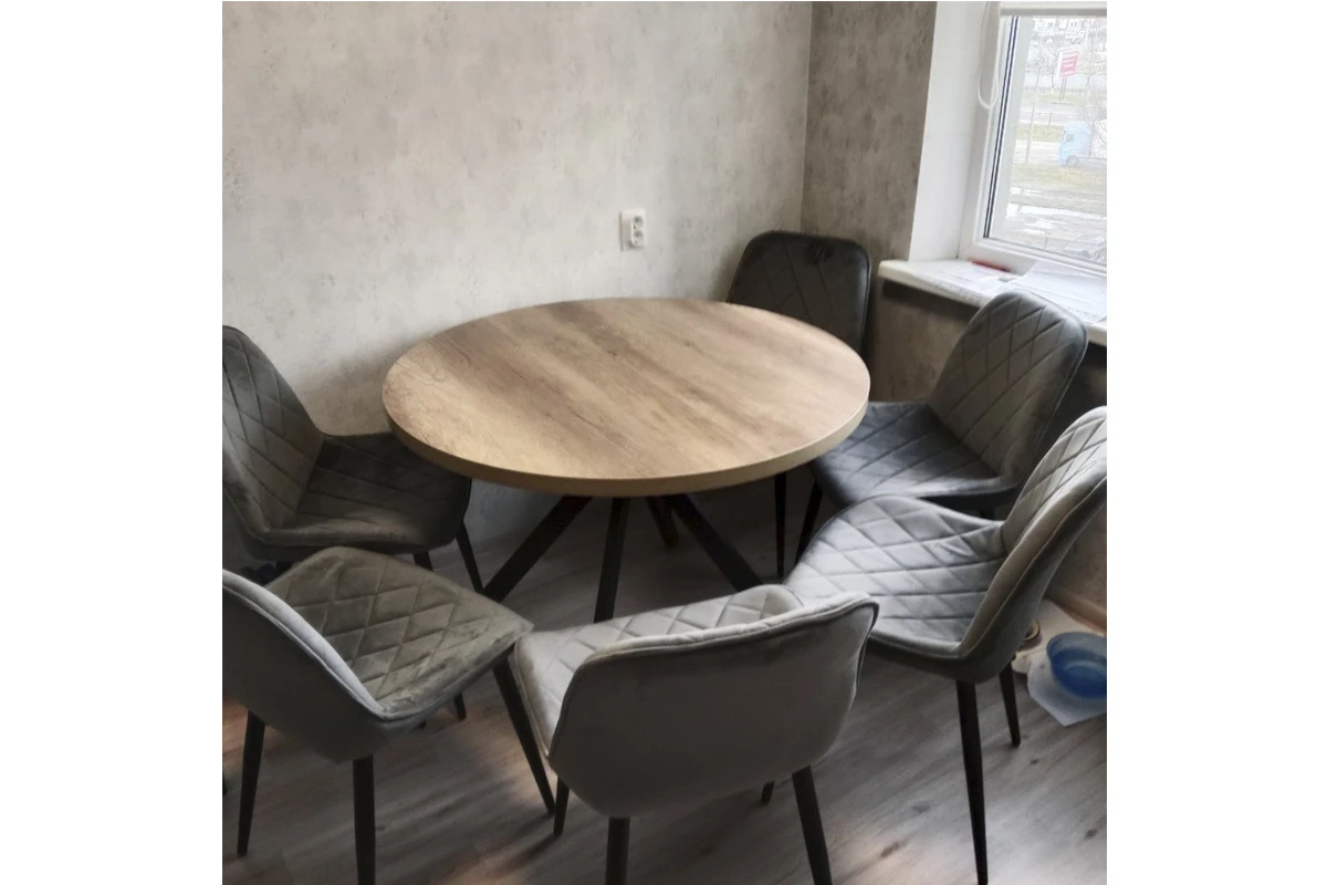 Стол раздвижной Толедо 1100+350 (Дуб Каньон/Черный) - купить в Озерце