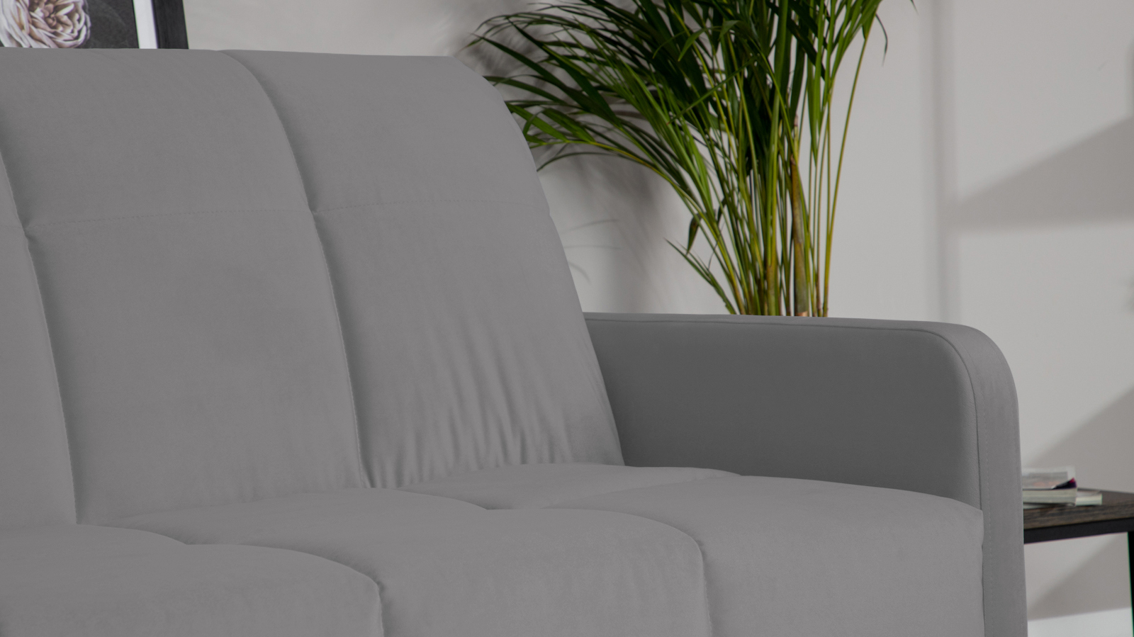 Диван - кровать Domo Pro с узкими подлокотниками, стежка квадрат, ткань Sky Velvet 08 180x216 — в мебель-центре Озерцо