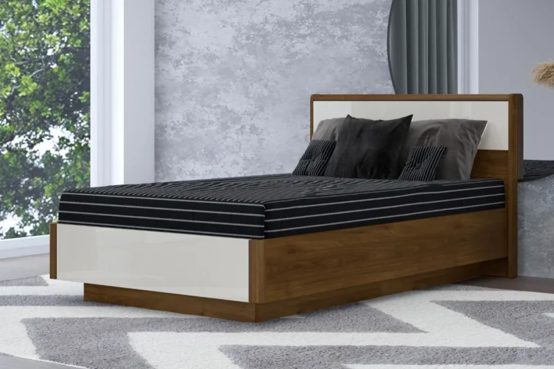 Кровать КР-4002-ГТ-КГ 140х200 (Гикори Джексон Темный / Кашемир Глянцевый) - купить в Озерце