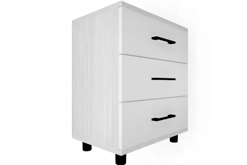 Тумба ТБ-5024-СЯ-БГ (Снежный Ясень/Белый Бриллиант Глянцевый) — Мебель-центр Озерцо