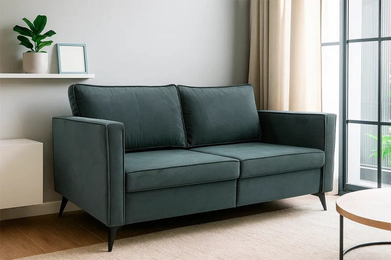 Диван прямой WINGS-3  (Набивные подушки/Кант/ППУ) Тексопарк Сlever asphalt — купить в Озерце