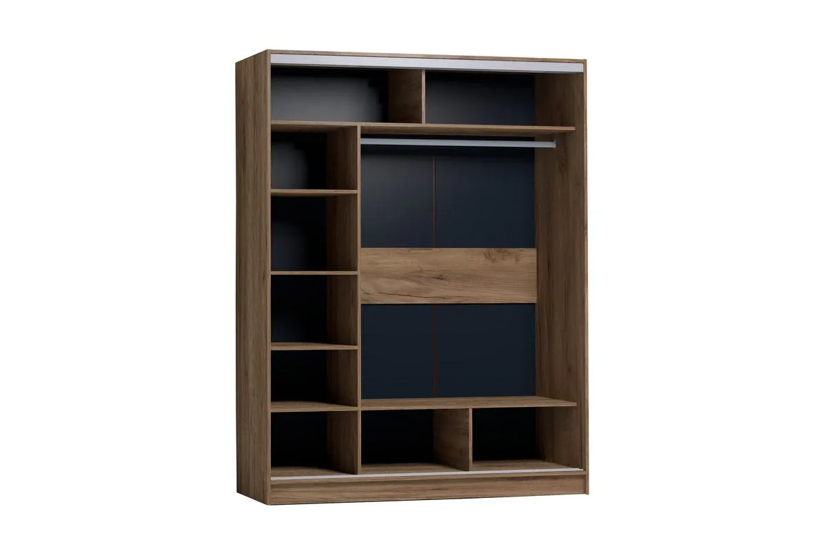 Шкаф-купе 1600 Strike Зеркало/ЛДСП (Дуб табачный Craft) в мебель-центре Озерцо