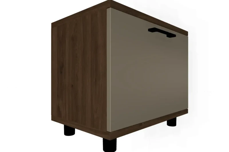 Тумба ТБ-5052-ГТ-ЛМ (Гикори Джексон Темный/Латте Матовый) — Мебель-центр Озерцо