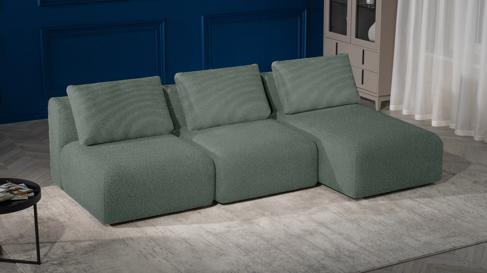 Диван модульный 3-секционный Molto 85+85+125 ткань Forte 07 147x259 — купить в Озерце