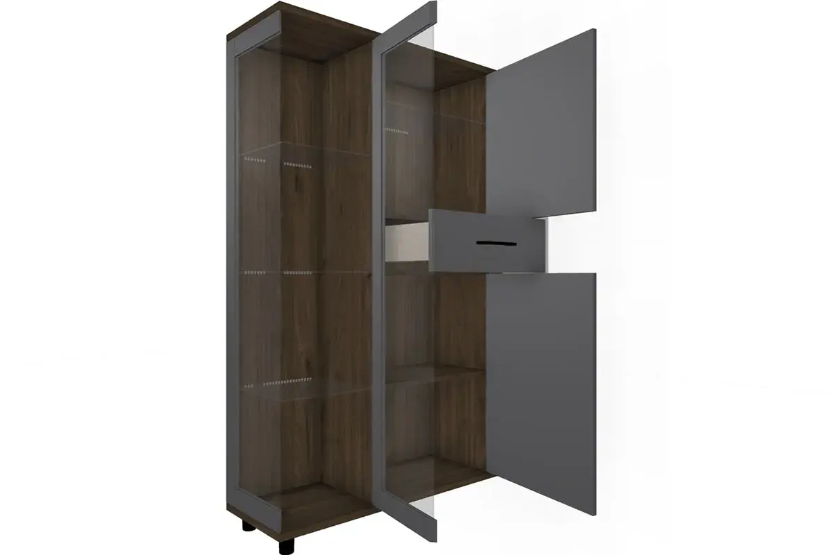 Шкаф многоцелевой ШК-5080-ГТ-АМ (Гикори Джексон Темный/Антрацит Матовый) в мебель-центре Озерцо