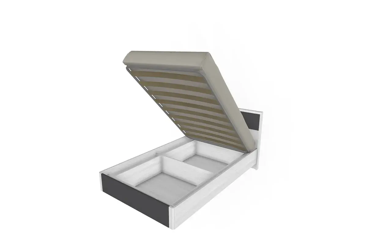 Кровать КР-4001 120х200 (Снежный Ясень/Антрацит матовый) - купить в Озерце