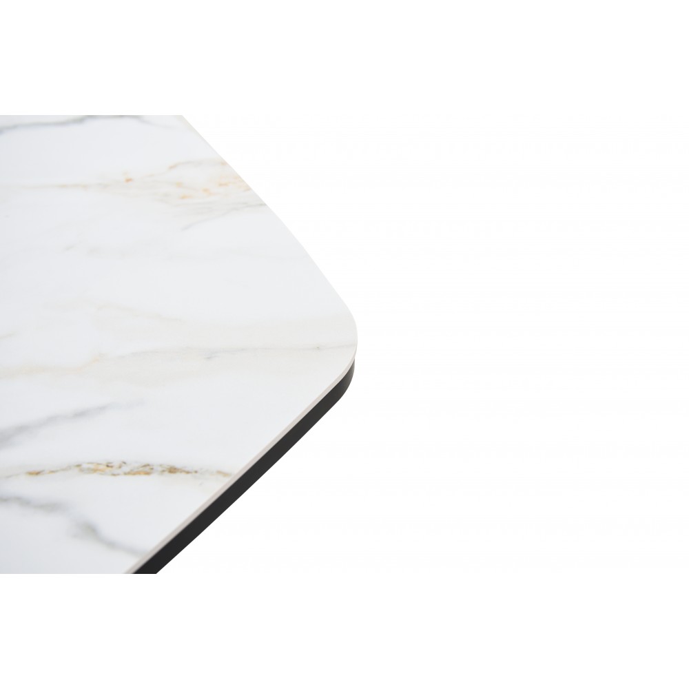 Стол Валенсия 1300(1700)*800 Greys Sugar /Черный глянец - купить в Озерце