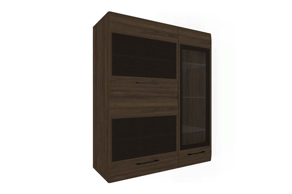 Гостиная Камелия-6 (Гикори Джексон Темный комбинированный) — Мебель-центр Озерцо