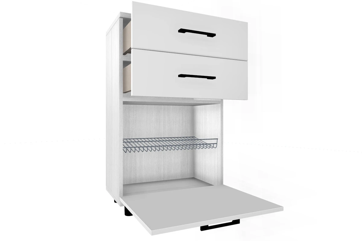 Тумба ТБ-5008-СЯ-БГ (Снежный Ясень/Белый Бриллиант Глянцевый) — Мебель-центр Озерцо