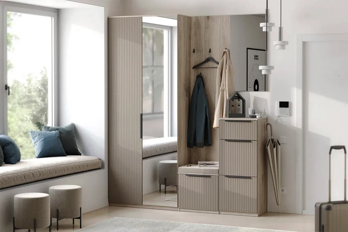 Вешалка настенная Астория 13 (Дуб кастелло серый) — Мебель-центр Озерцо