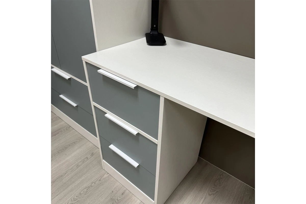 Стол письменный Марли Тип 1 (Белый/Серо-голубой) — Мебель-центр Озерцо