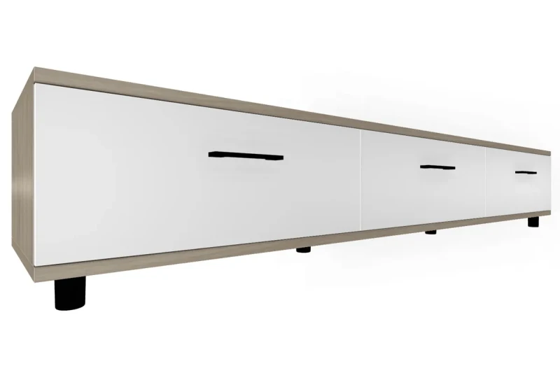 Тумба ТБ-5071-ГС-БГ (Гикори Джексон Светлый/Белый Бриллиант Глянцевый) — Мебель-центр Озерцо