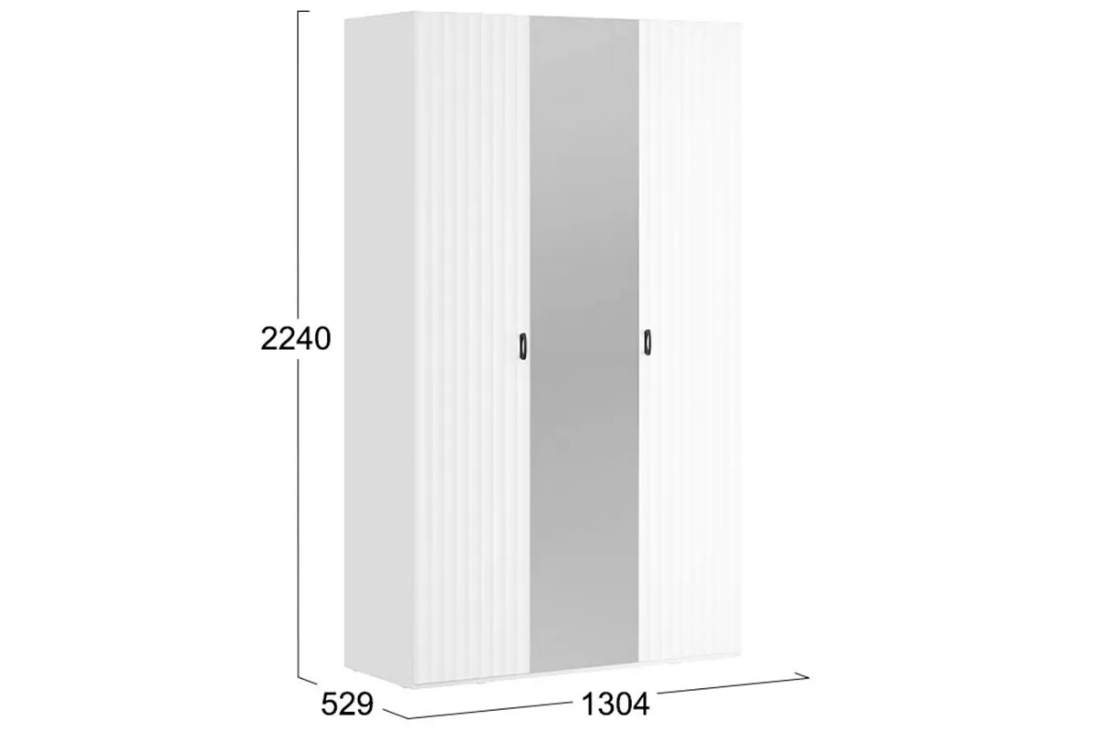 Шкаф комбинированный Тиффани (Белый Жемчуг/Белый софт) в мебель-центре Озерцо