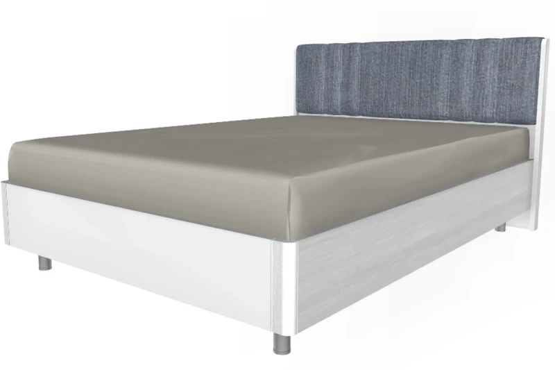 Кровать 140х200 КР-5012-СЯ-БГ (Снежный Ясень/Белый Бриллиант Глянцевый) - купить в Озерце