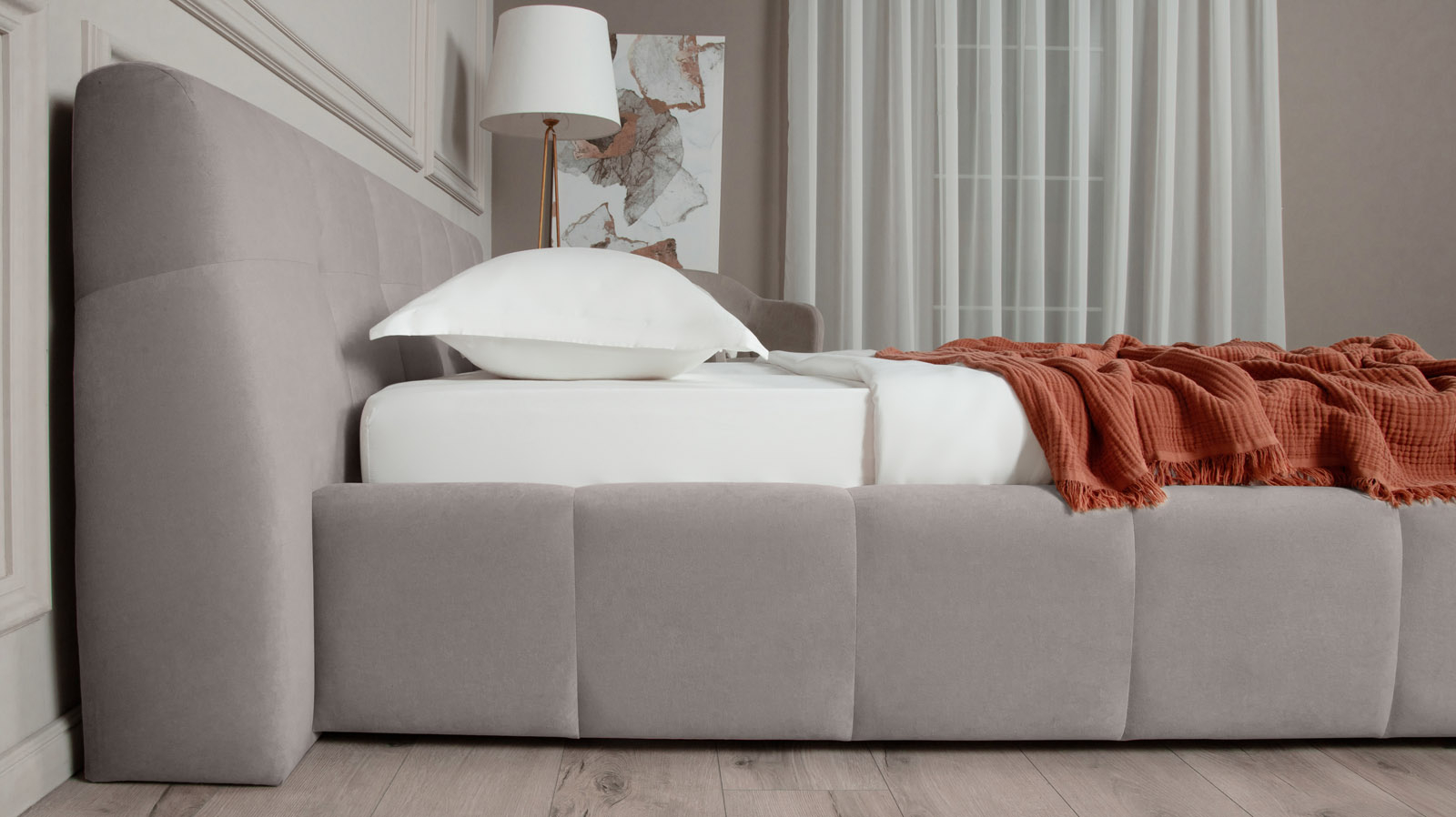 Кровать с подъемным механизмом Andria, ткань Casanova Grey, 140x200 - купить в Озерце