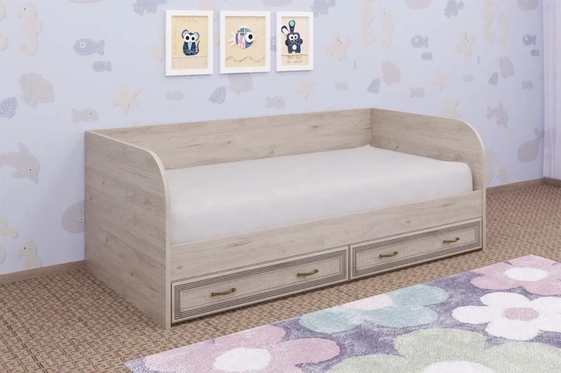 Кровать КР-1042 90х190 (Гикори Джексон Светлый) - купить в Озерце