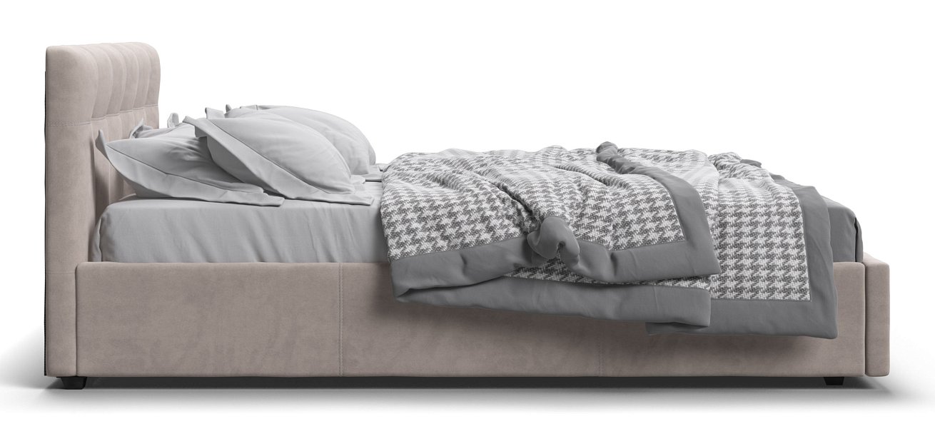 Кровать Белла 140*200 с ПМ велюр Monolit латте - купить в Озерце