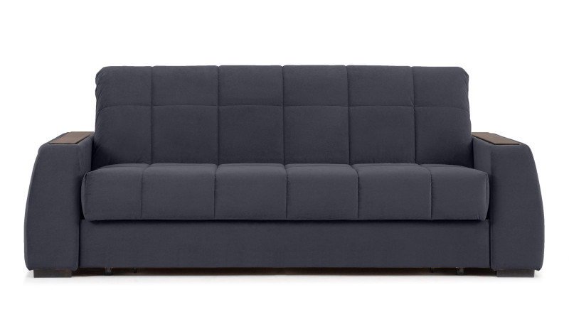 Диван - кровать Domo Pro с полками цвета венге, стежка квадрат, ткань Sky Velvet 40 140x216 — в мебель-центре Озерцо