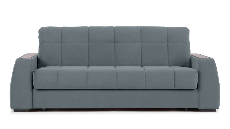Диван - кровать Domo Pro с полками цвета ясень, стежка квадрат, ткань Sky Velvet 18 180x216 — в мебель-центре Озерцо