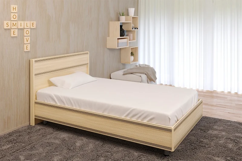 Кровать КР-2002  140х200 (Ясень Асахи) - купить в Озерце