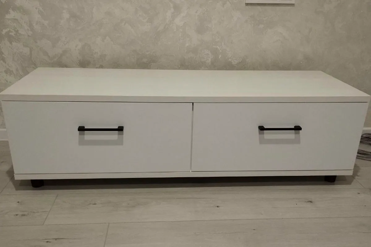 Тумба ТБ-5073-СЯ-БГ (Снежный Ясень/Белый Бриллиант Глянцевый) — Мебель-центр Озерцо